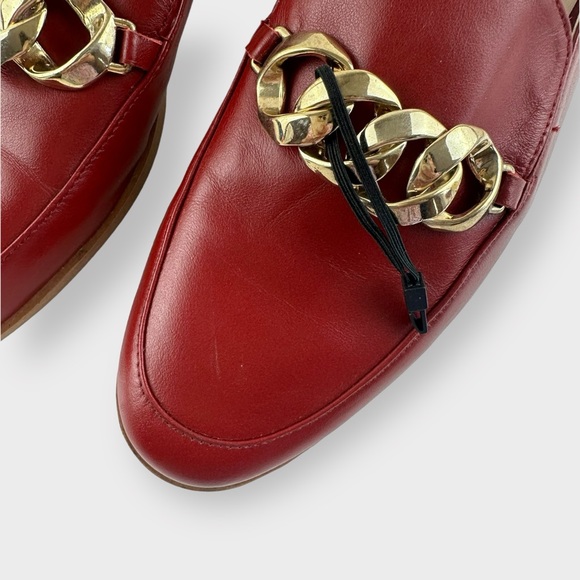 NWT Zara Gold Chain Leather Moccasin - Picture 6 of 12